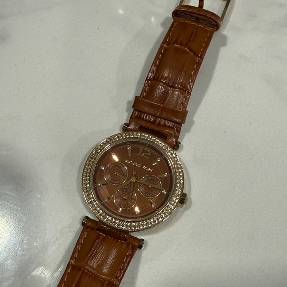 Michael Kors Women's Parker Brown Dial Leather Band Watch - MK2546 - Picture 3 of 5